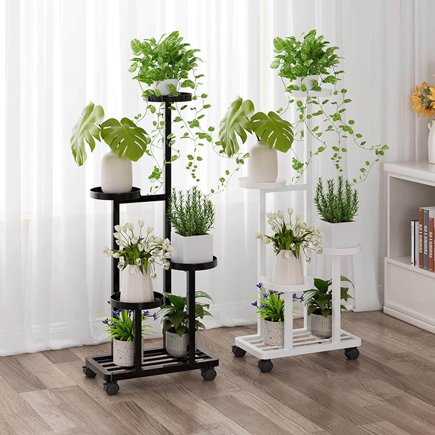 花架子客厅落地式植物多肉花盆托架铁艺多层可移动花架置物架阳台