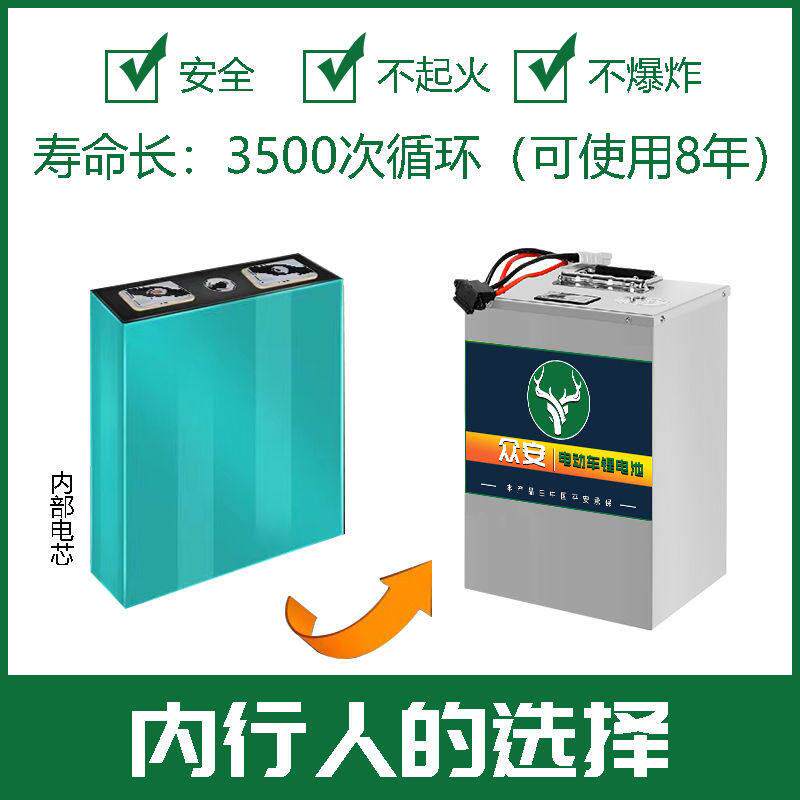 【智能八大保护】电动车锂电池三元铁锂等大单体48V60V72V两轮三