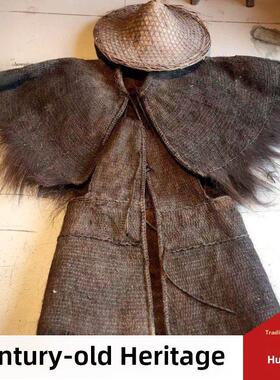 蓑衣斗笠帽老物件怀旧蓑笠农家乐装饰品道具可穿棕衣斗篷梭衣草鞋