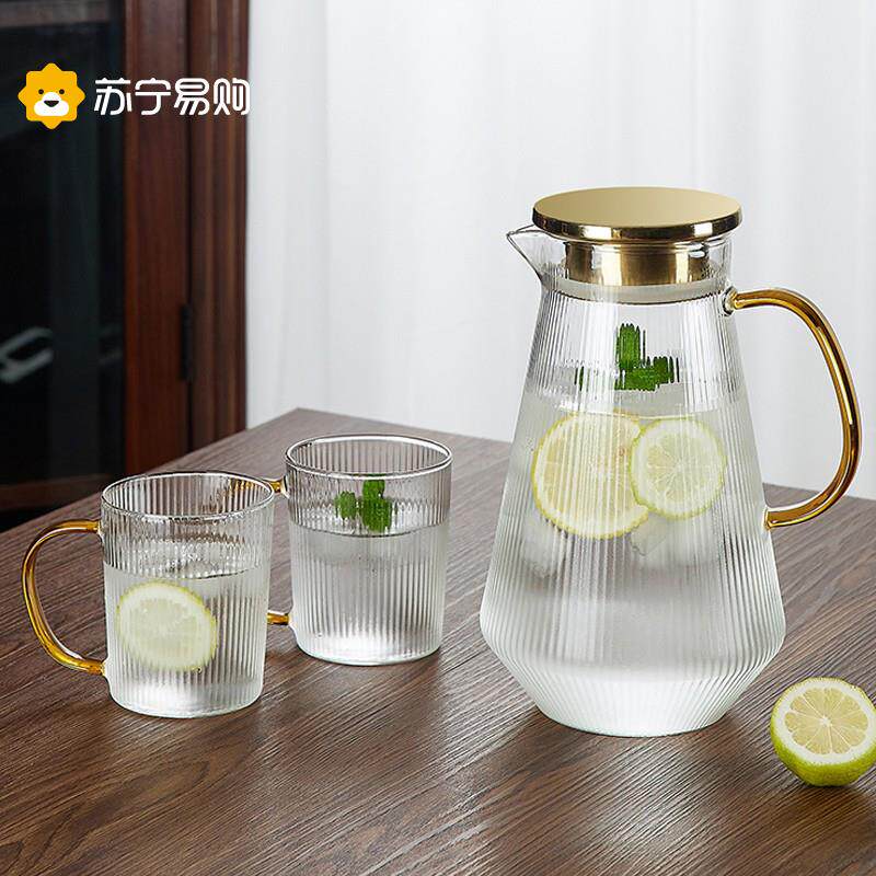 苏宁冷水壶玻璃水壶家用茶壶耐热高温大容量凉白开 水杯套装 2008