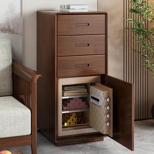 床头柜保险箱一体实木斗柜储物柜子卧室床边柜保险柜家用2025新款