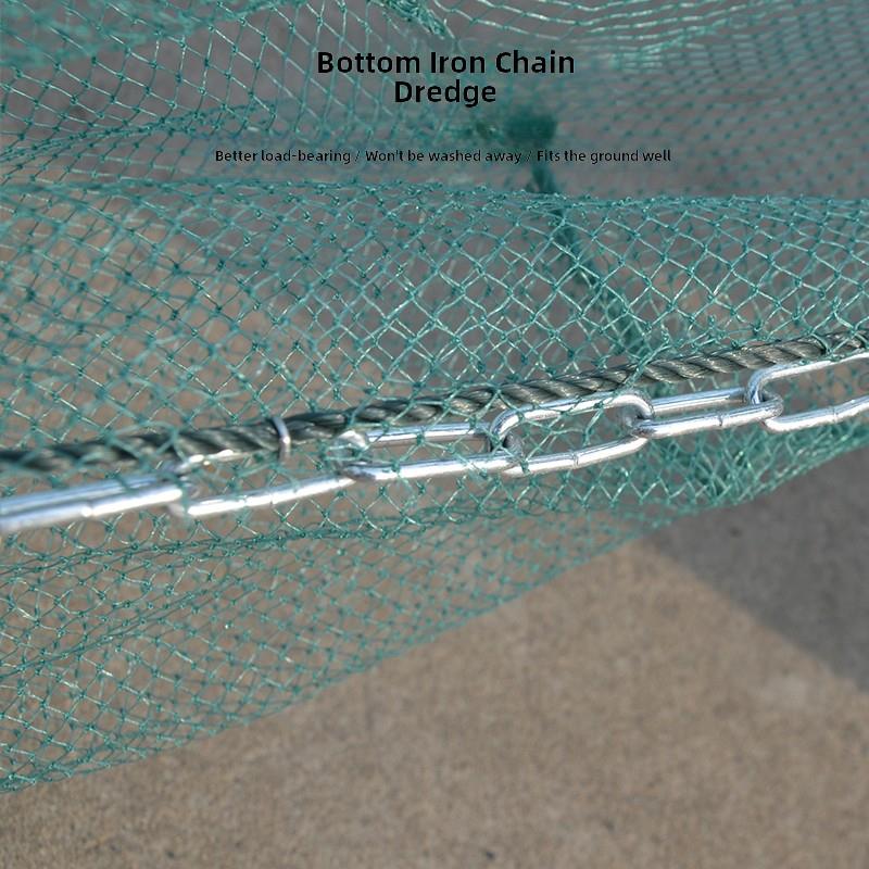 大进口渔网鱼网拉网拖网捕鱼网鱼笼虾笼折叠河虾网八字网虎口拦网