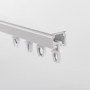 窗帘滑轮单轨滑轨飘窗轨道导轨顶装侧装加厚铝合金单双轨道直轨