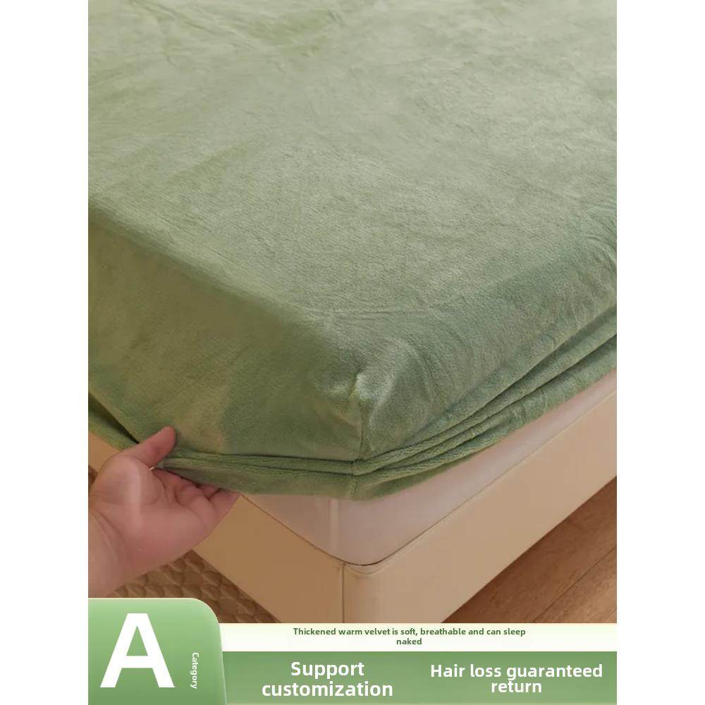 冬加绒榻榻米床床笠定制尺寸珊瑚绒牛奶绒床罩定制全包床垫保护罩
