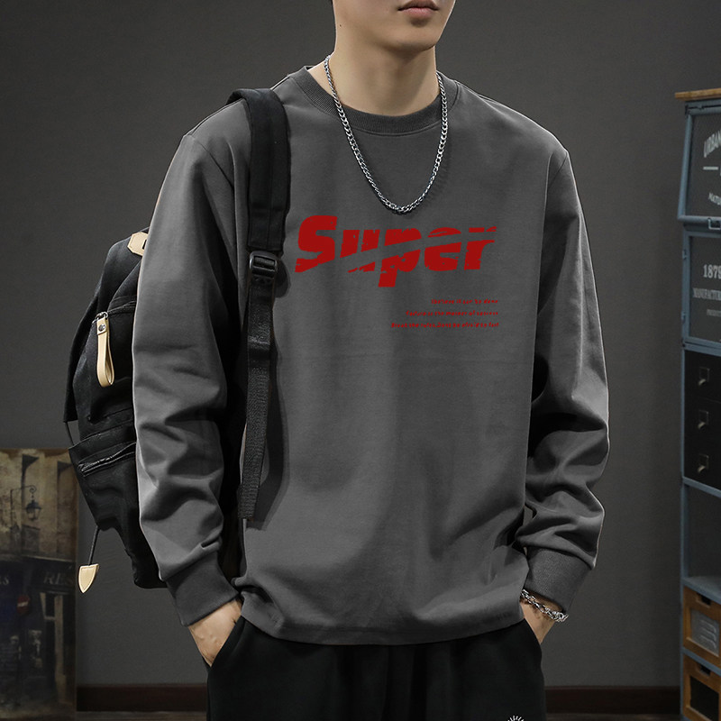 美式重磅体恤纯棉长袖T恤男款潮牌港风上衣服内搭宽松春秋打底衫,男装,T恤,淘宝优惠券,粉丝福利购,淘宝优惠卷