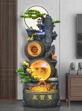 新中式聚宝盆葫芦流水喷泉摆件客厅循环水开业乔迁高档礼过年装饰