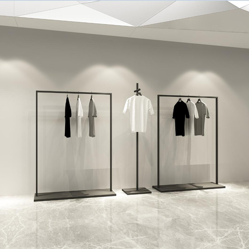 服装店展示架铁艺服装架简约正挂男女装店货架衣架陈列侧挂落地式