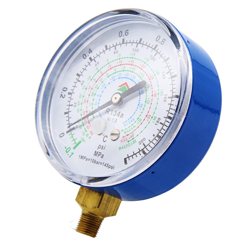 鸿森80表头R134A汽车空调加氟压力表高低压雪种表头冷媒加注表头