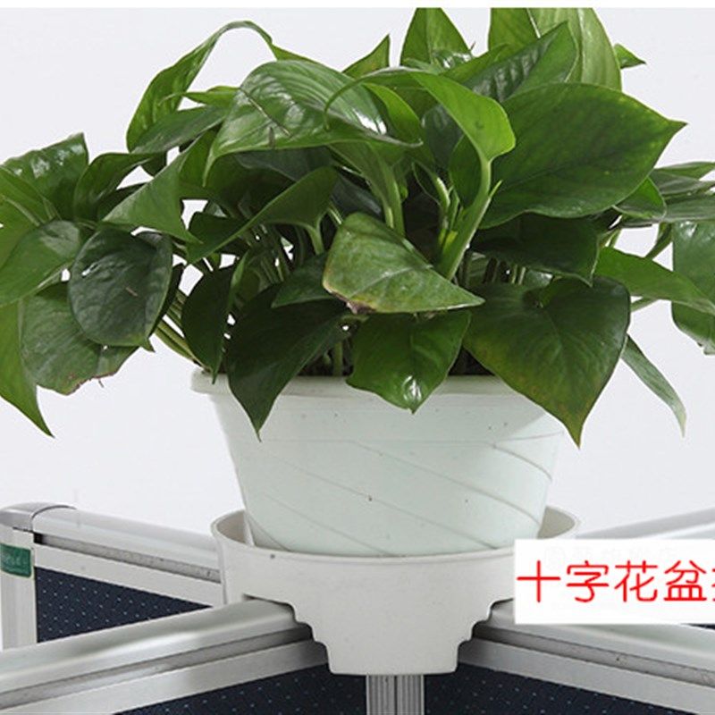 办公室屏风塑料花盆托架 办公桌T字/十字托盘托架植物底盘盆栽垫