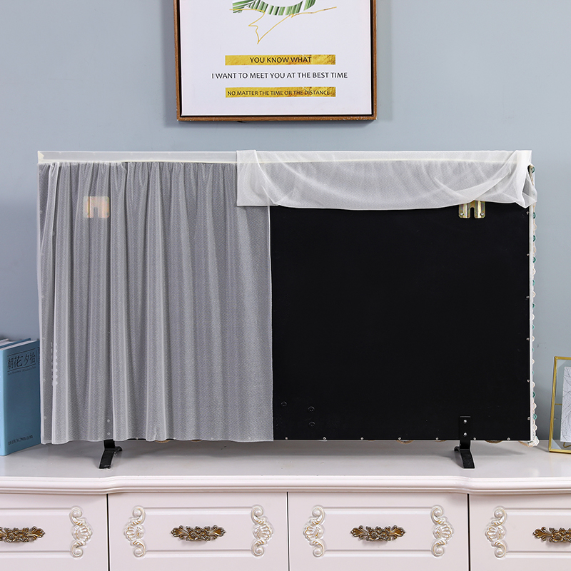 新款绣花电视机防尘罩液晶电视套罩55寸65寸75挂壁式盖布巾电视布