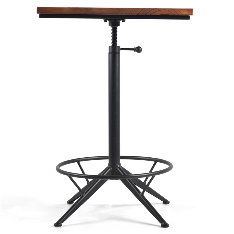 复古工业风铁艺可升降吧台桌民宿咖啡厅实木方形桌休闲桌家用客厅