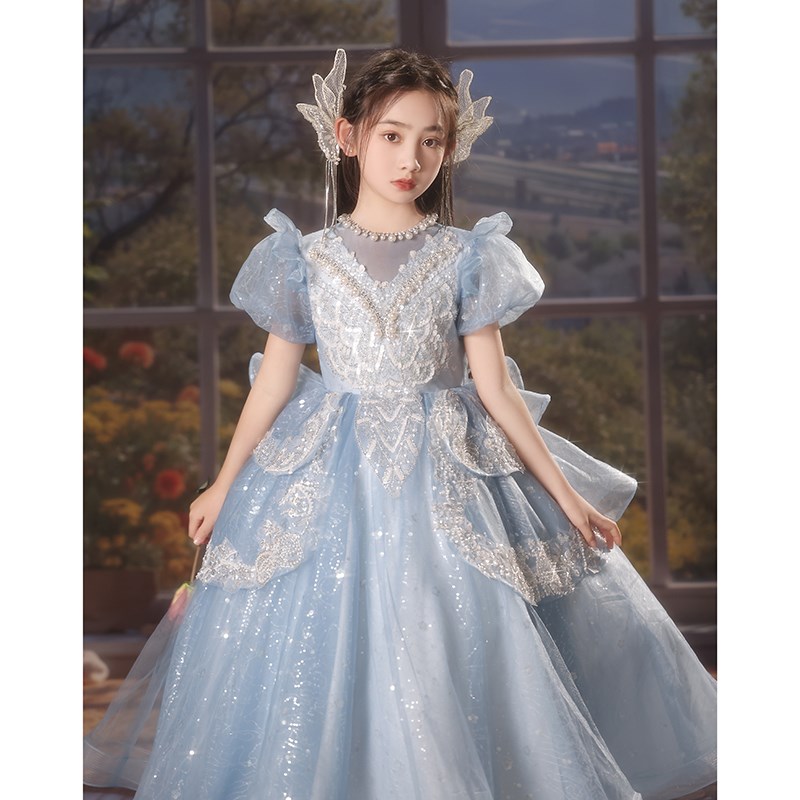 儿童晚礼服小主持人轻奢小众高端女童女孩花童生日公主裙钢琴演奏