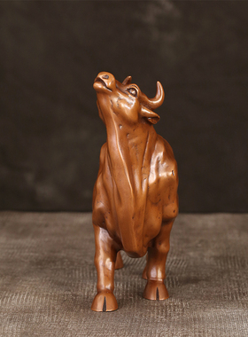 徽匠铜韵 孺子牛办公室紫铜摆件祝福礼品生肖牛纯铜牛
