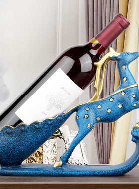 麋鹿红酒架装饰品乔迁礼物轻奢客厅餐桌面餐边柜葡萄酒托酒柜摆件