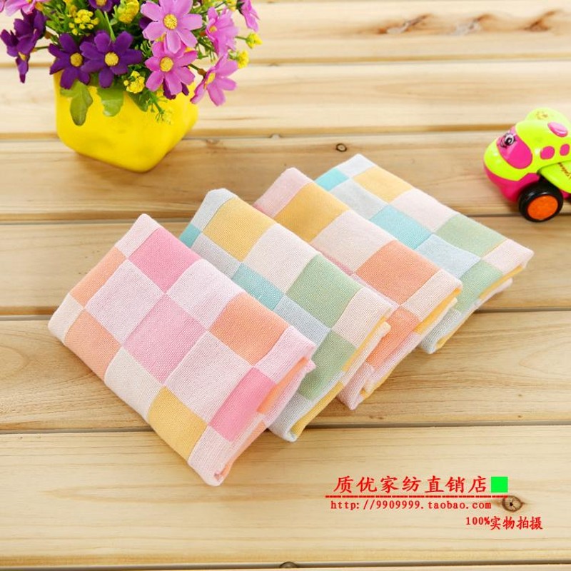 【6条装】新生婴儿童宝宝两双层纱布口水巾全纯棉小方巾擦奶垫巾