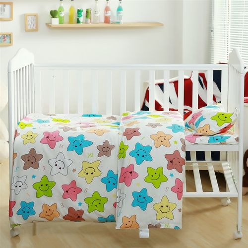 儿童纯棉床品套件三件套六件套月亮星星幼儿园午睡被褥可批量定制