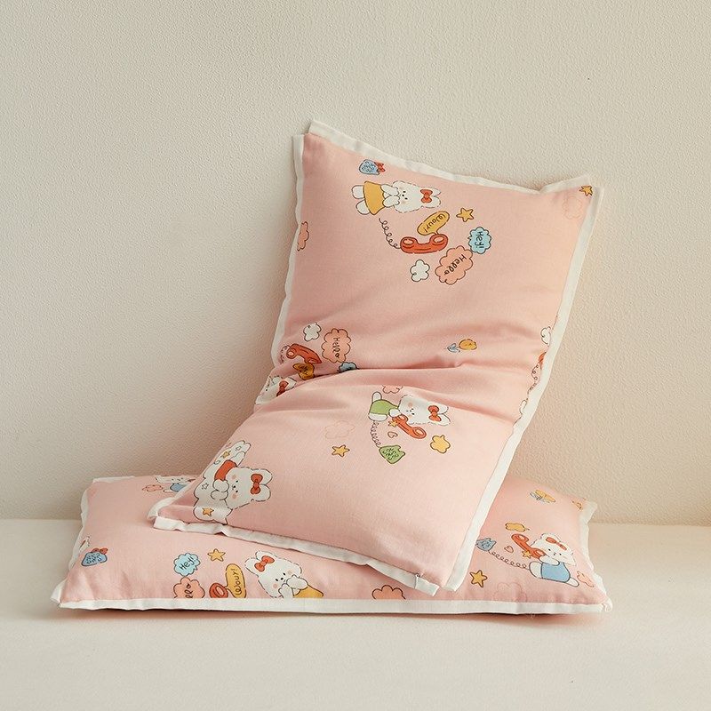 纯棉儿童棉花枕可拆洗小枕头幼儿园枕芯A类母婴宝宝枕头3-6岁枕套
