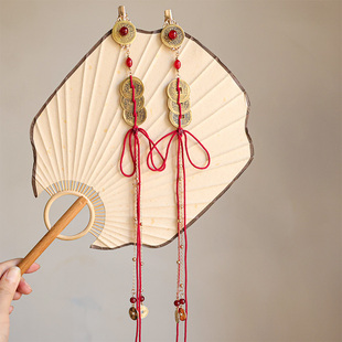 新年款小财神发簪发夹古风汉服发饰红色喜庆铜钱过年头饰百搭配饰