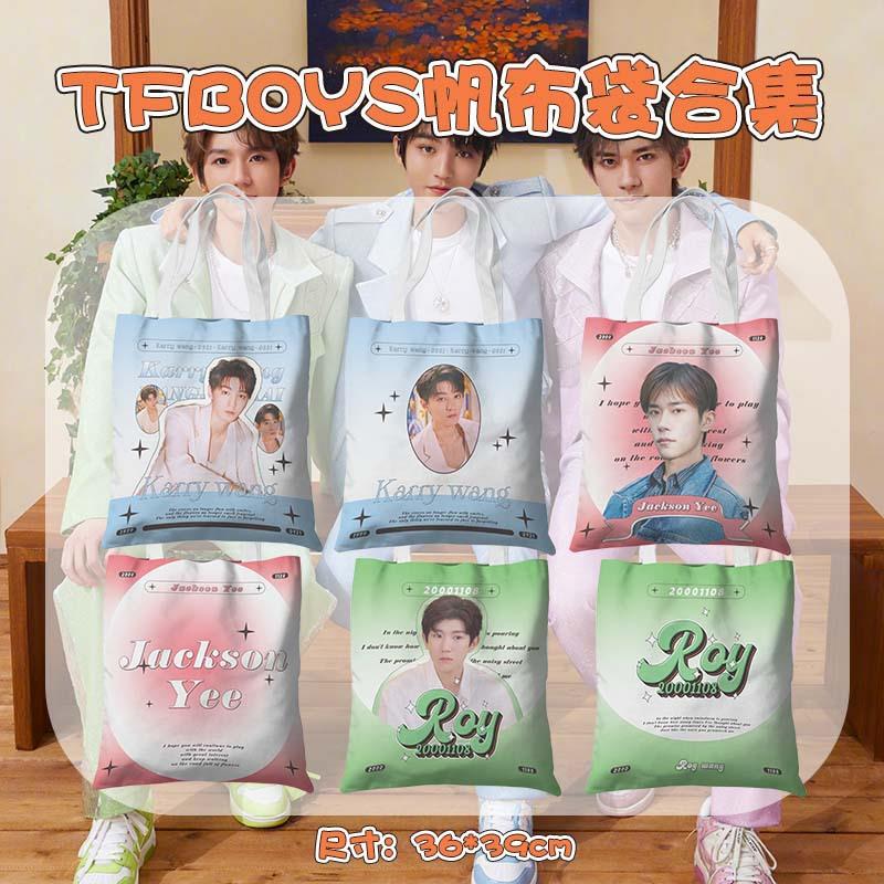 TFboys王俊凯王源易烊千玺帆布袋周边学生手提包购物袋文件袋