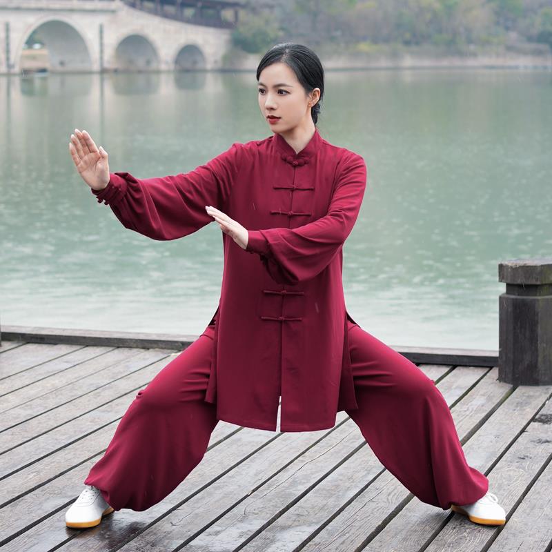 2023新款珍珠弹力麻宝葫芦扣太极服四季穿太极拳练功服武术表演服