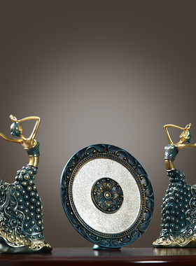 孔雀舞女摆件欧式电视柜装饰摆设家居饰品客厅酒柜工艺品结婚礼物