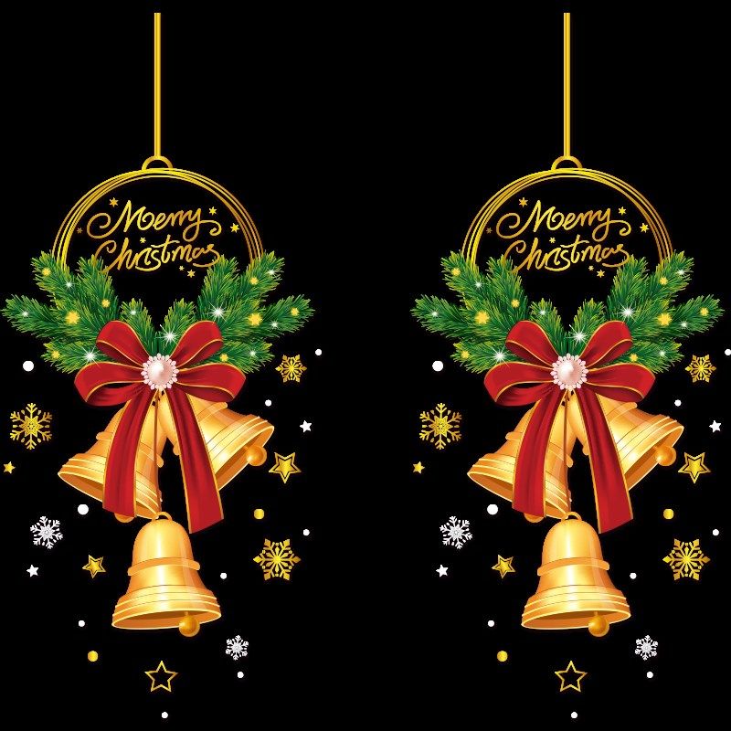 圣诞节静电贴装饰商场橱窗玻璃门贴纸圣诞元旦铃铛场景布置墙贴画,节庆用品/礼品,圣诞装饰品,淘宝优惠券,粉丝福利购,淘宝优惠卷