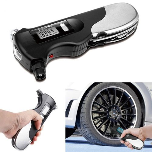 车载轮胎检测器九合一高精度数显胎表测气压计安全锤手电筒工具刀