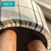 治木工坊北欧换鞋 凳家用圆凳实木小板凳布艺脚蹬