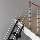 家用折叠梯阁楼升降室内外加厚铝合金12步宿舍多功能伸缩扶手梯子