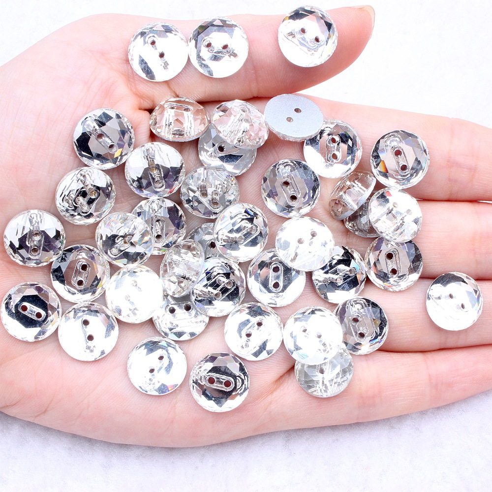 新款闪亮玻璃手缝钻平底中孔纽扣手缝石白色DIY服装辅料鞋包配钻,饰品/流行首饰/时尚饰品新,其他DIY饰品配件,淘宝优惠券,粉丝福利购,淘宝优惠卷