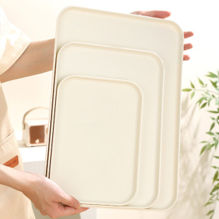 加厚塑料托盘家用茶杯水杯茶盘长方形水果盘客厅零食点心糖果盘子