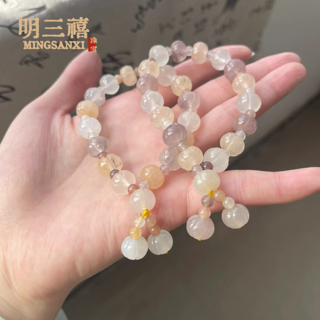 新疆金丝玉手串天然紫罗兰原色