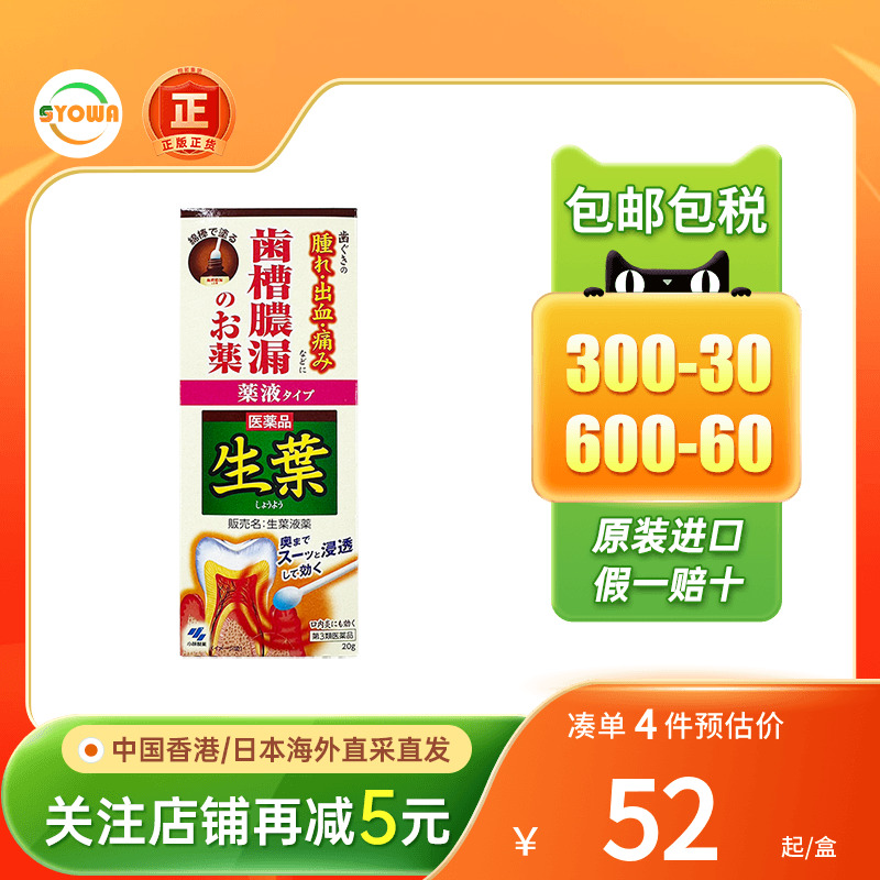 小林制药生叶口内涂抹药牙周炎肿胀牙龈药水齿槽脓漏止出血涂抹膏