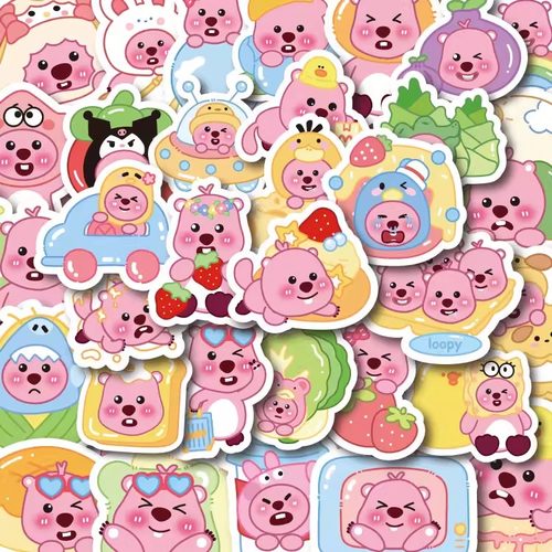 可爱小海狸露比贴纸手绘loopy