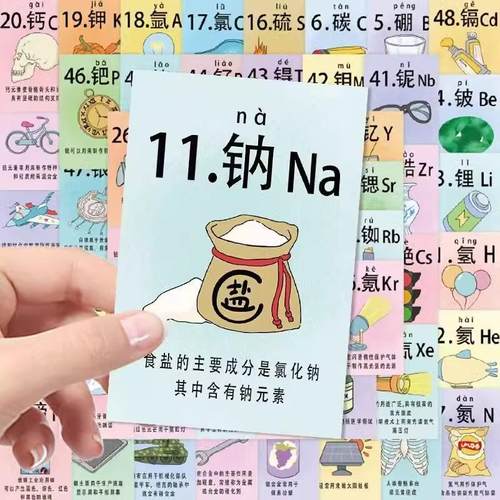 110张笔记本化学元素周期表贴纸个性创意知识点学习标签防水贴画