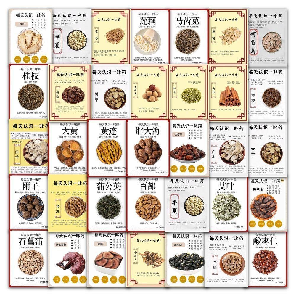 189中草药防水科普贴纸63张