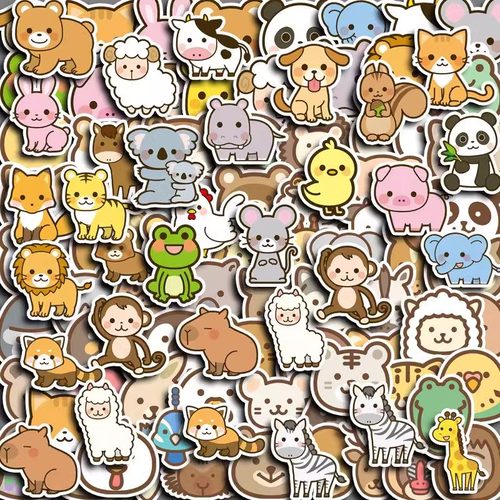可爱小动物贴纸卡通素材