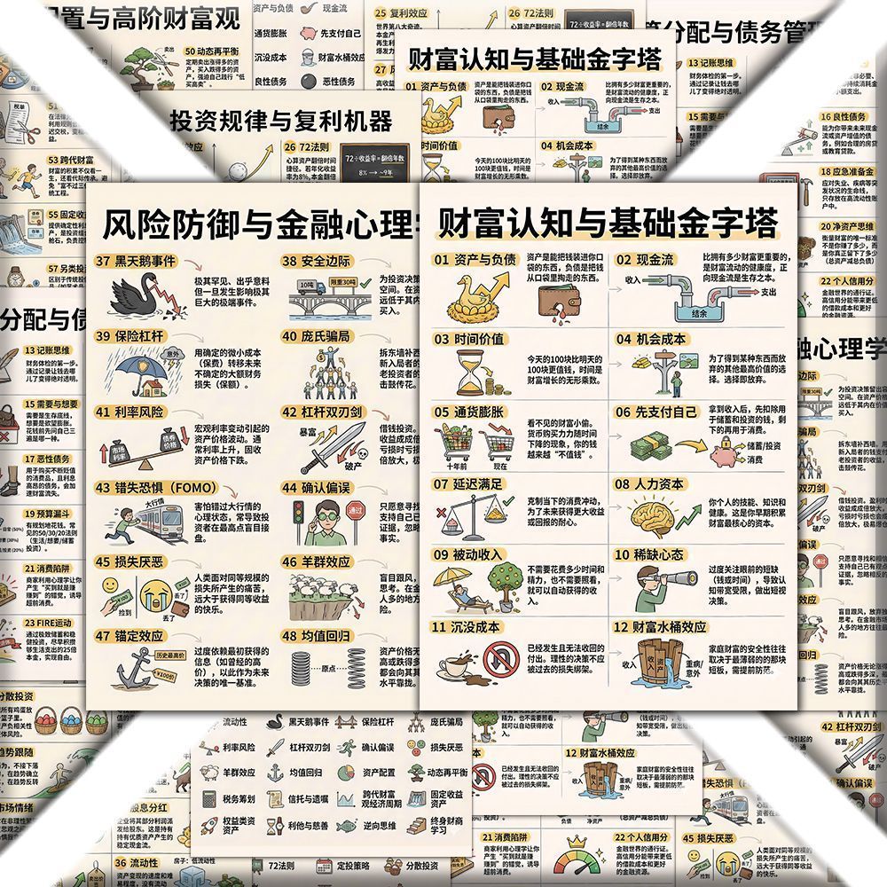 60个财商思维认知财富提升贴纸