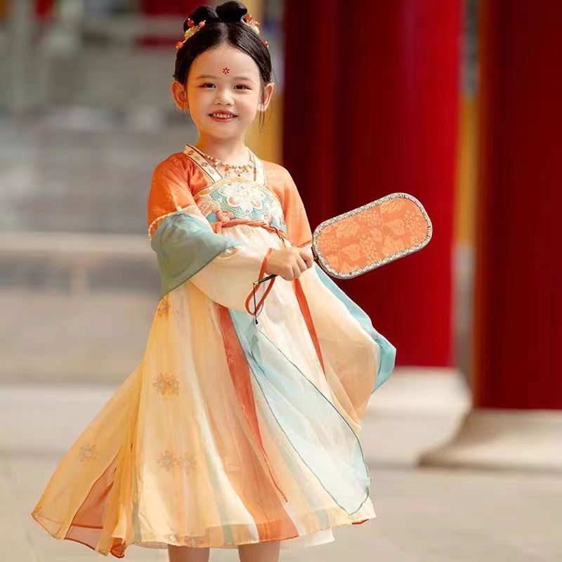 高端原创儿童装汉服秋小童宝宝新款超仙古风齐胸襦裙女孩国风洋气