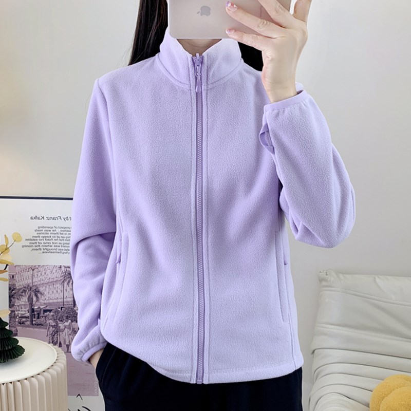 户外摇粒绒抓绒衣男女秋冬保暖休闲运动立M领开衫外套冲锋衣内胆