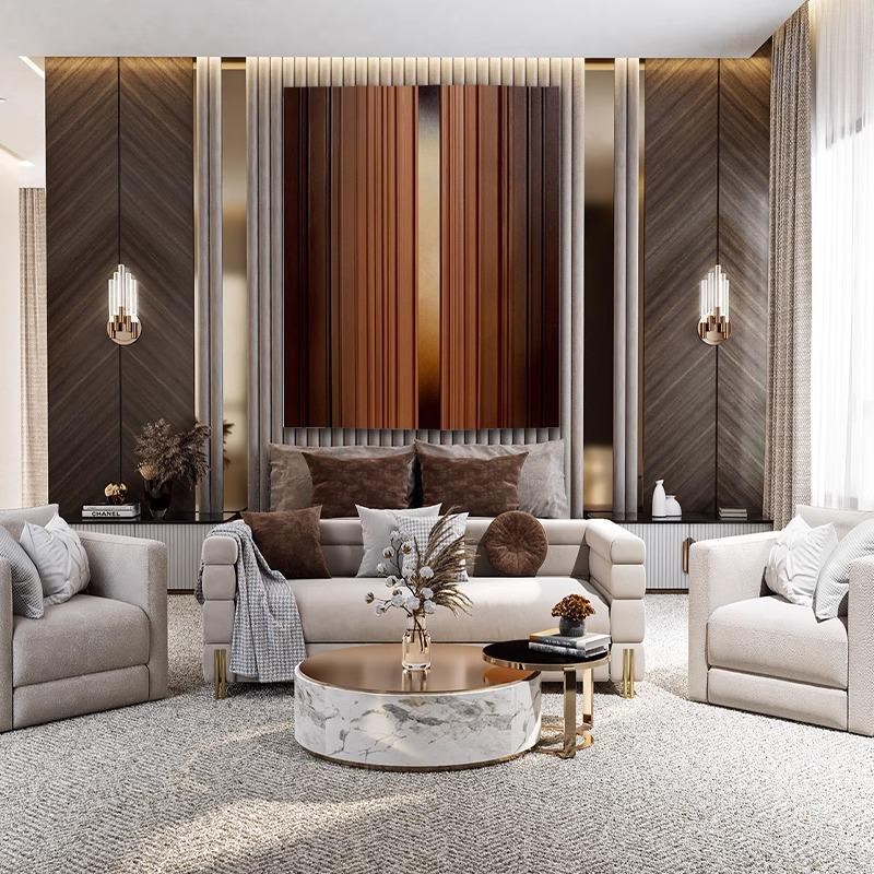 美式现代装饰画木雕肌理手绘渐变实物装置酒店客厅墙沙发床头挂画