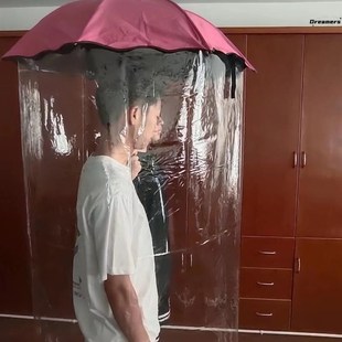 。雨伞雨衣一体雨伞全身防暴雨全包围雨伞显眼包雨伞懒人伞科技雨