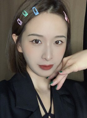 韩国彩色磨砂掰掰夹小号少女侧边夹一字夹发夹网红发卡2021年新款