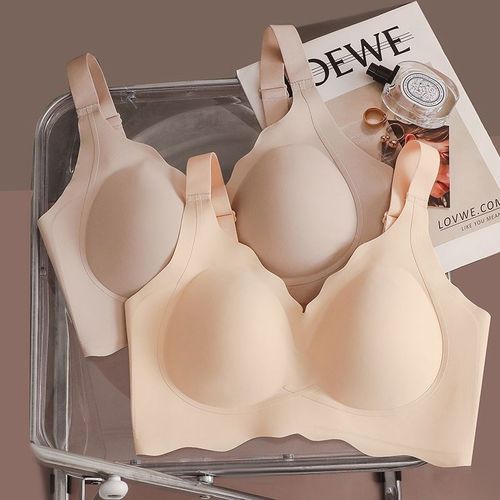2024款大码大胸显小内衣薄款收B副乳痕无钢圈文胸女调整型提拉胸