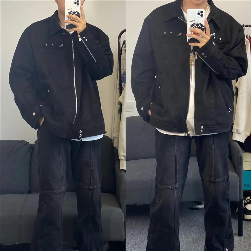 韩版潮流男生夹克秋季2024新款男装套装帅气N搭配牛仔裤男秋装衣