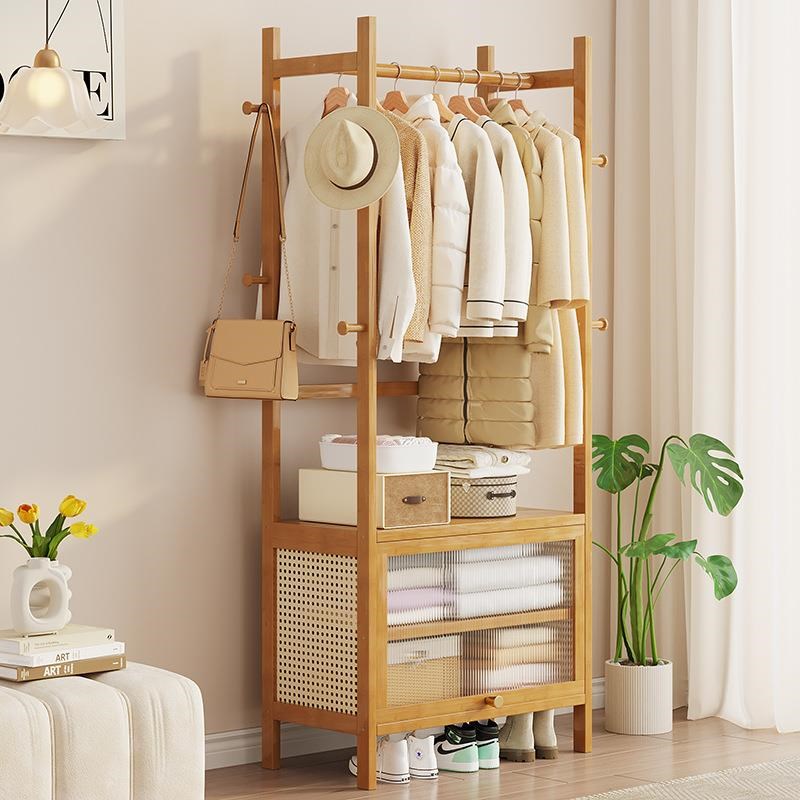 卧室简易衣帽架落地家用转角收纳挂衣架衣架子卧室移动客厅衣服架