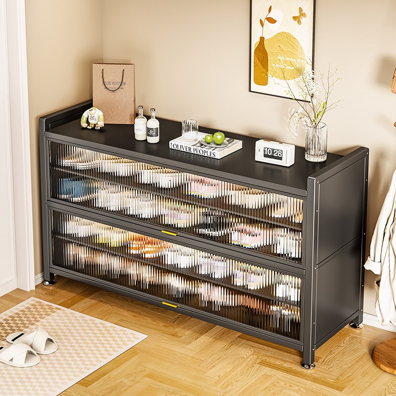 钢制鞋柜防尘入户家用门口玄关柜大容量收K纳柜金属上翻门多层鞋