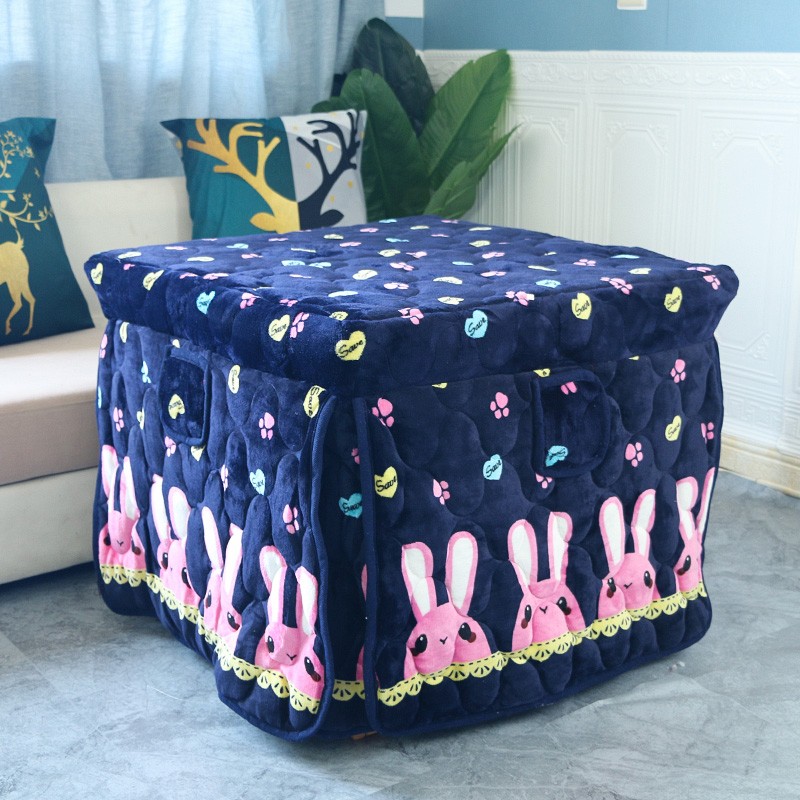 烤火罩取暖桌罩套正方形电炉罩烤火桌布新款冬季加厚家用烤火被子