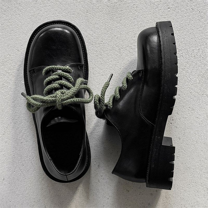 黑色德训鞋大头德比鞋男款休闲皮鞋英伦风厚底增高通勤圆头男鞋,流行男鞋,德训鞋,淘宝优惠券,粉丝福利购,淘宝优惠卷