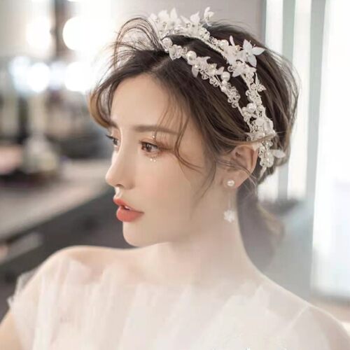新娘头饰森系仙美发箍2021新款高级结婚超仙头纱白纱礼服白色发饰